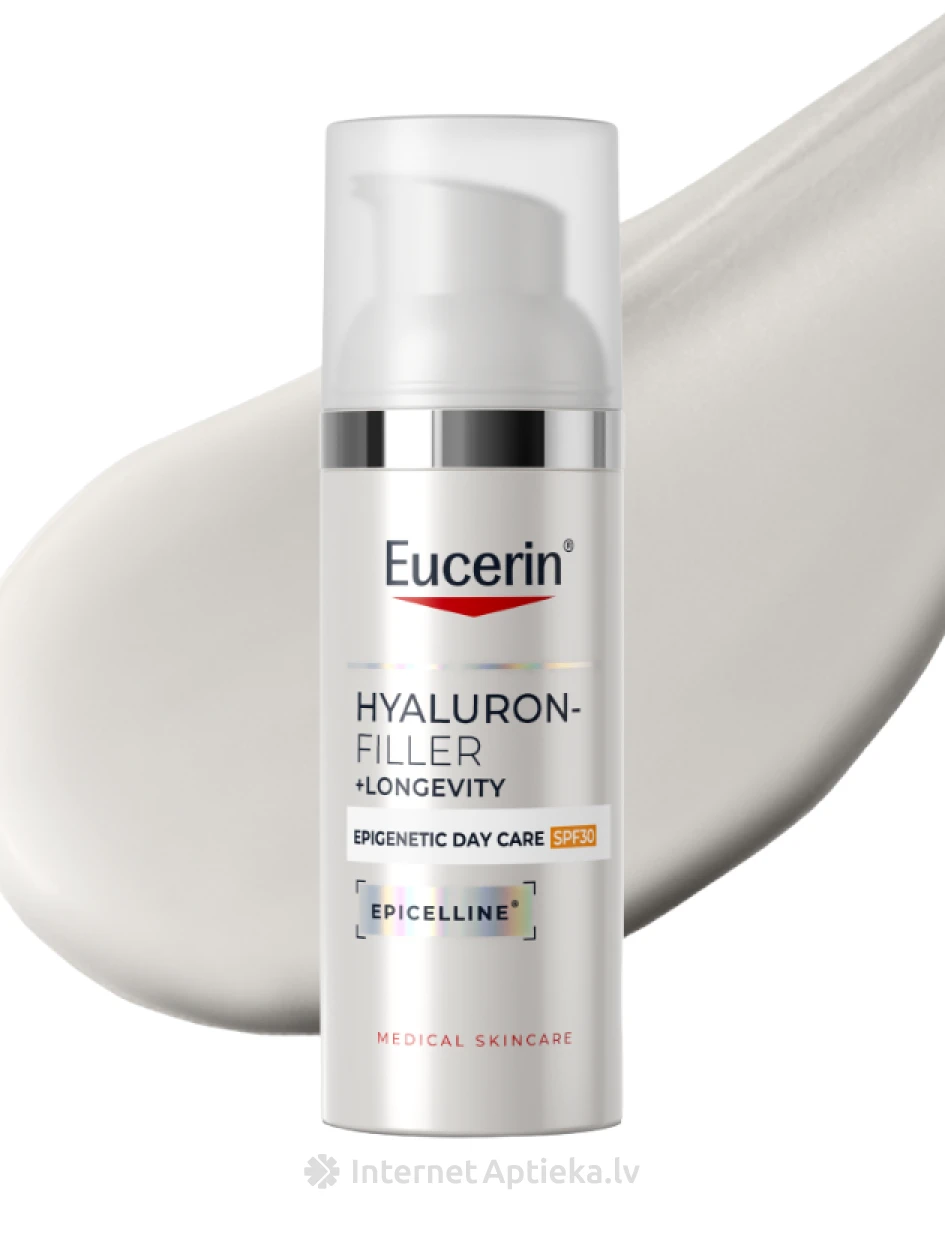 Eucerin Hyaluron-Filler + Longevity Epigenetic dienas krēms sejai ar SPF 30, Epicelline® un hialuronskābi, 50 ml | internetaptieka.lv