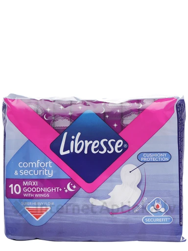 Libresse Maxi Night higiēniskās paketes, 10 gb. | internetaptieka.lv
