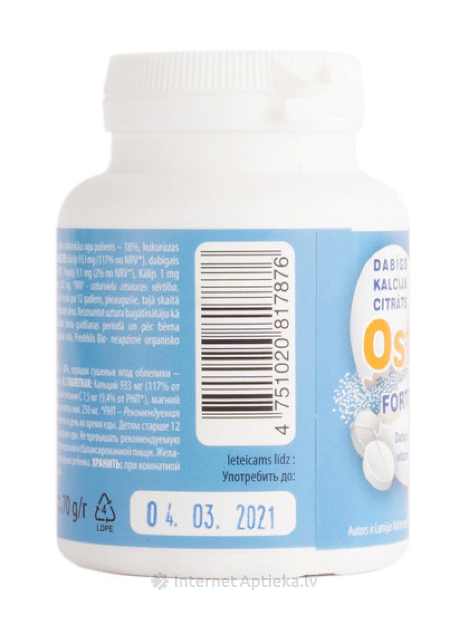 Osteonorm Forte 700 мг с облепихой, 100 таблеток | internetaptieka.lv