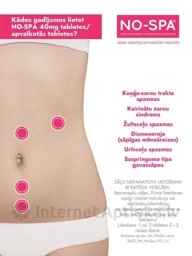 NO-SPA 40 mg tabletid, 100 tk. | internetaptieka.lv