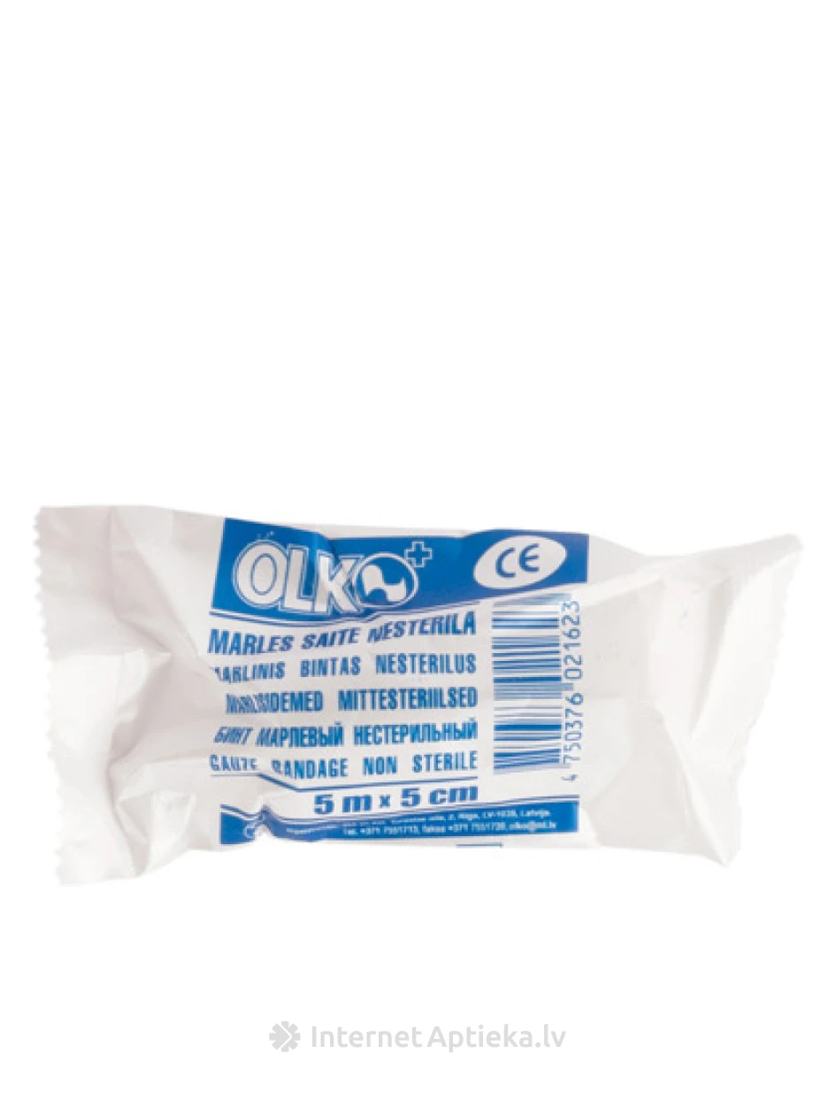 Olko марлевая повязка - нестерильная, 5 м х 5 см | internetaptieka.lv