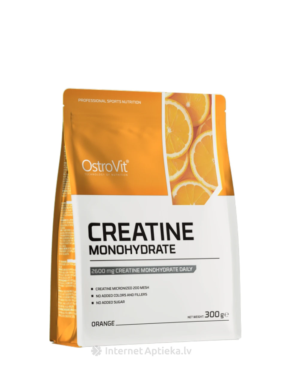 OstroVit Creatine Monohydrate Orange pulveris, 300 g | internetaptieka.lv