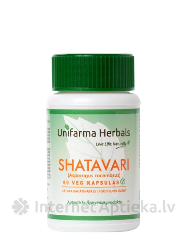 Unifarma Herbals SHATAVARI (Asparagus racemosus) veg kapslid, 60 tk. | internetaptieka.lv