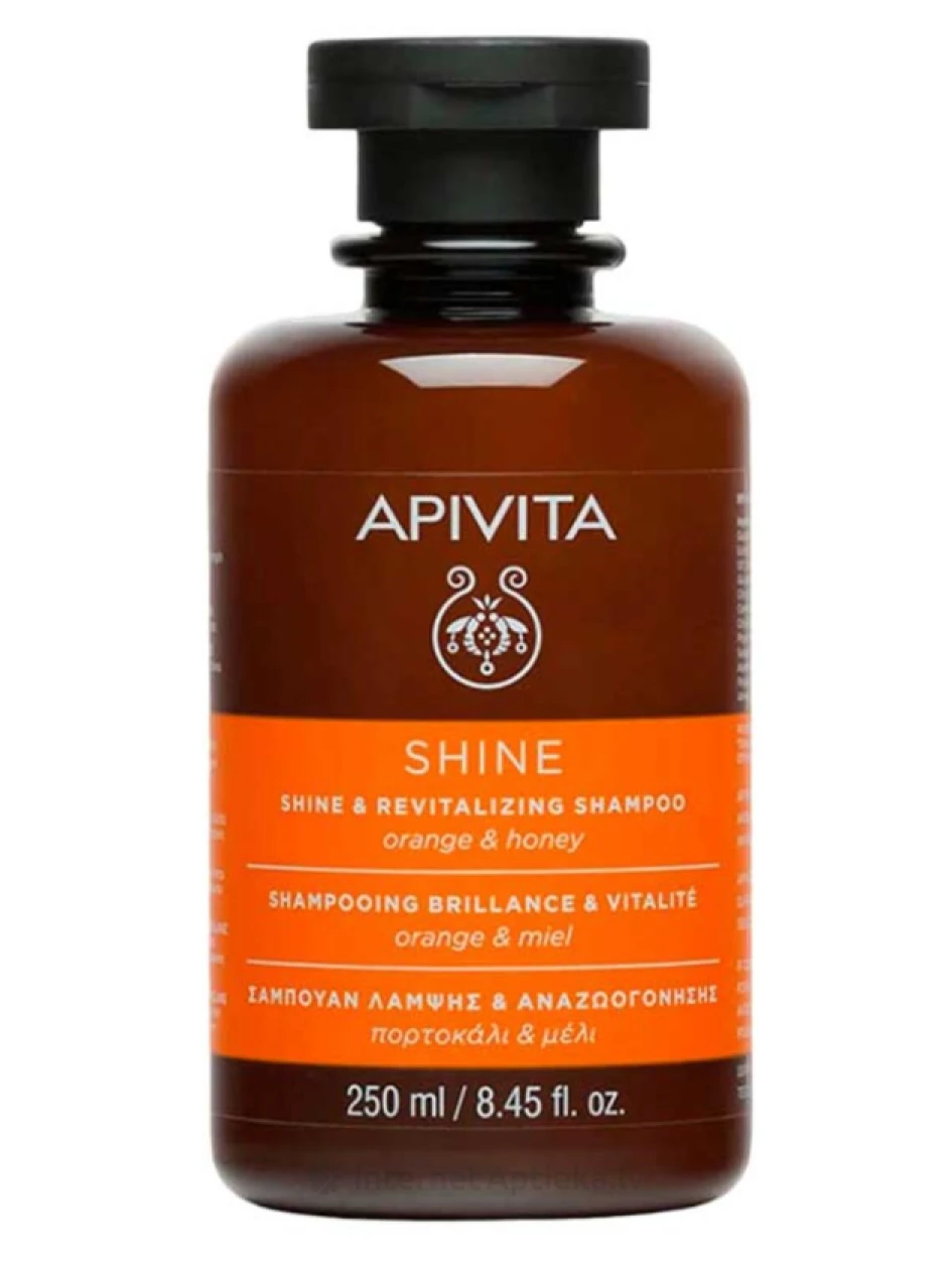 APIVITA SHINE Šampūnas plaukų blizgesiui ir atstatymui su apelsinu ir medumi, 250 ml | internetaptieka.lv