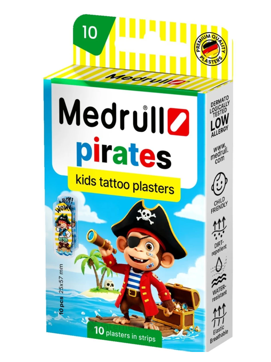 Medrull Kids Pirates пластырь, 10 шт | internetaptieka.lv