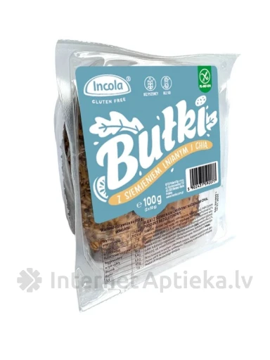 Incola bezglutēna maizītes ar linsēklām un čia, 2x50 g | internetaptieka.lv