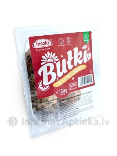 Incola bezglutēna maizītes ar saulespuķu sēklām, 2x50 g | internetaptieka.lv