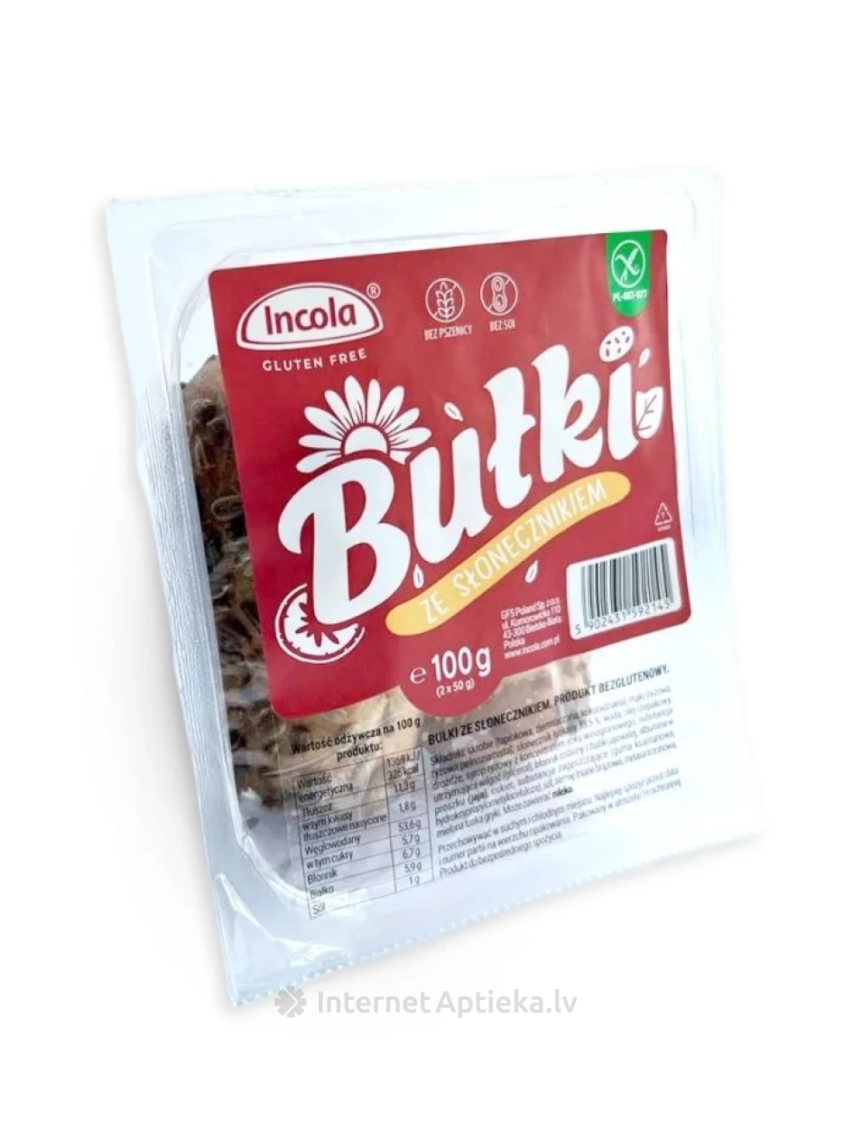Incola gluteenivabad kuklid päevalilleseemnetega, 2x50 g | internetaptieka.lv