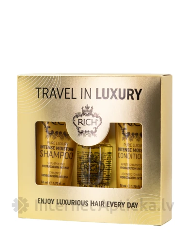 RICH Pure Luxury Intensīvi mitrinošu produktu komplekts matiem, (50ml+50ml+30ml) | internetaptieka.lv