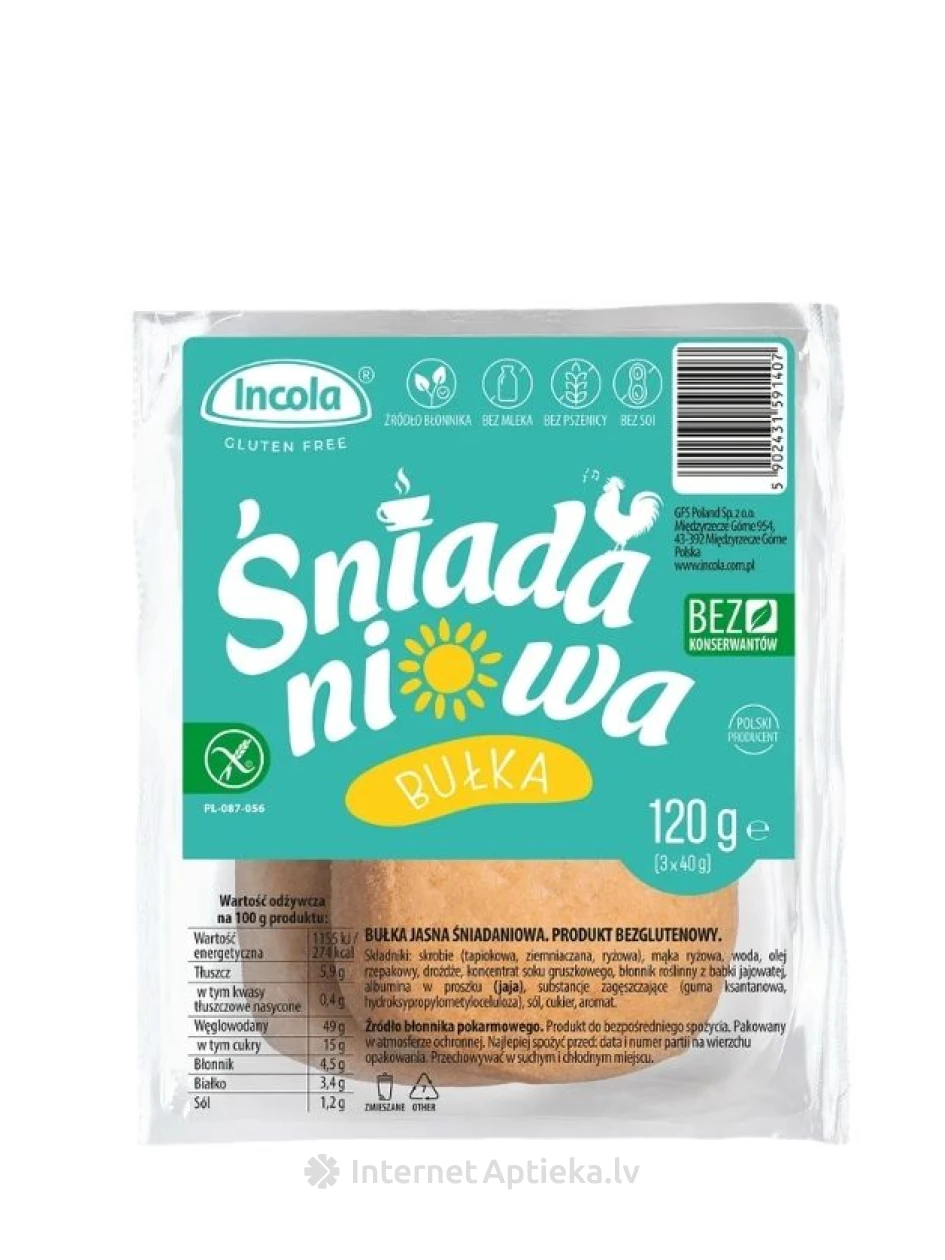 Incola gluteenivabad hommikusöögisaiad, 3x40 g | internetaptieka.lv