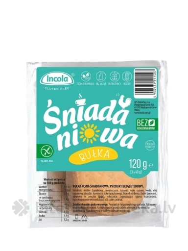 Incola bezglutēna brokastu maizītes, 3x40 g | internetaptieka.lv