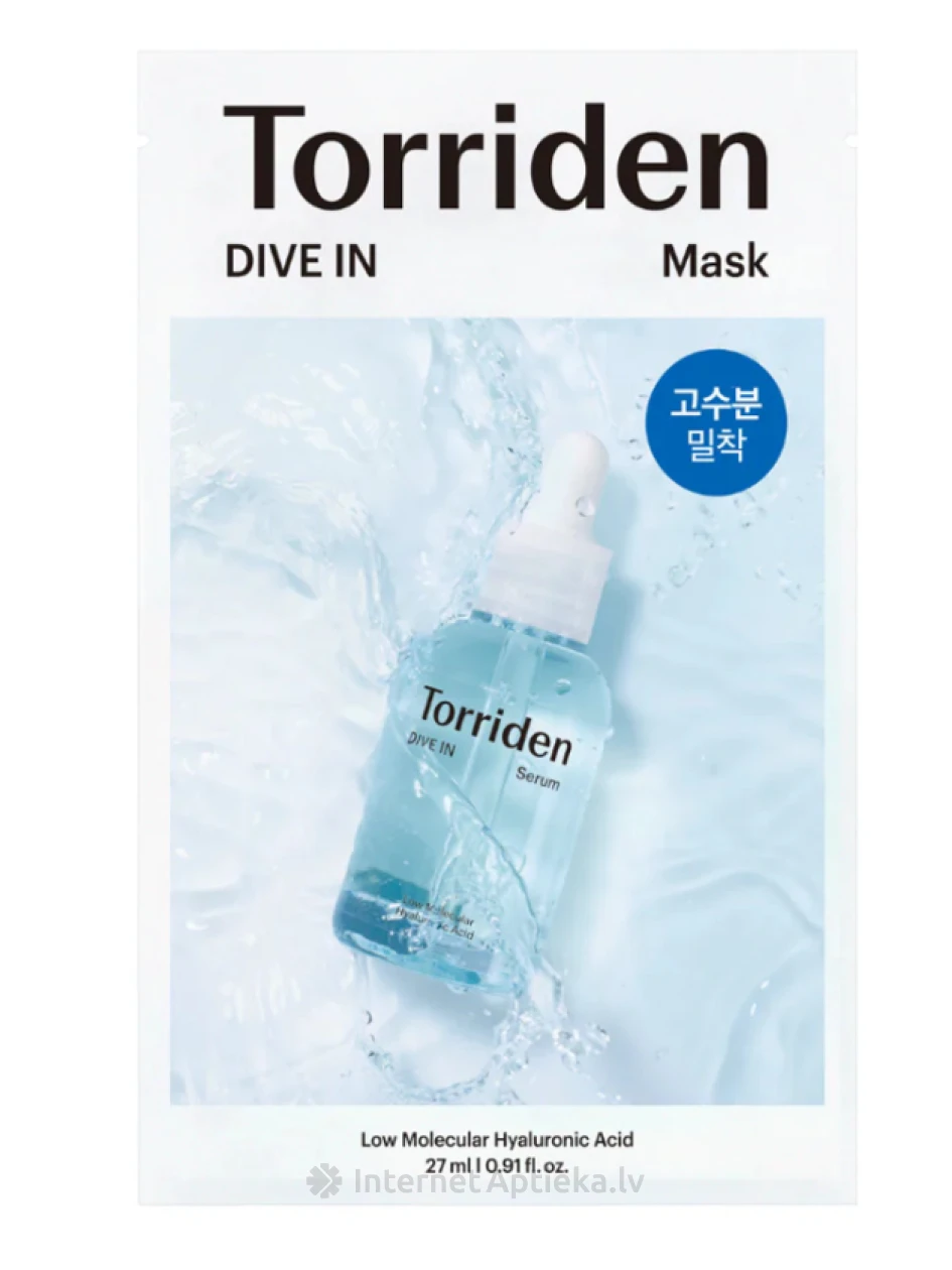 Torriden DIVE IN mitrinoša auduma maska, 27 ml | internetaptieka.lv