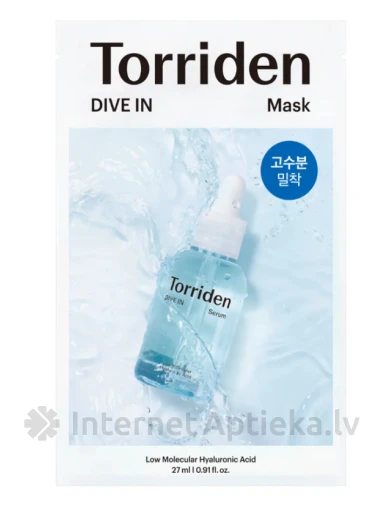 Torriden DIVE IN mitrinoša auduma maska, 27 ml | internetaptieka.lv