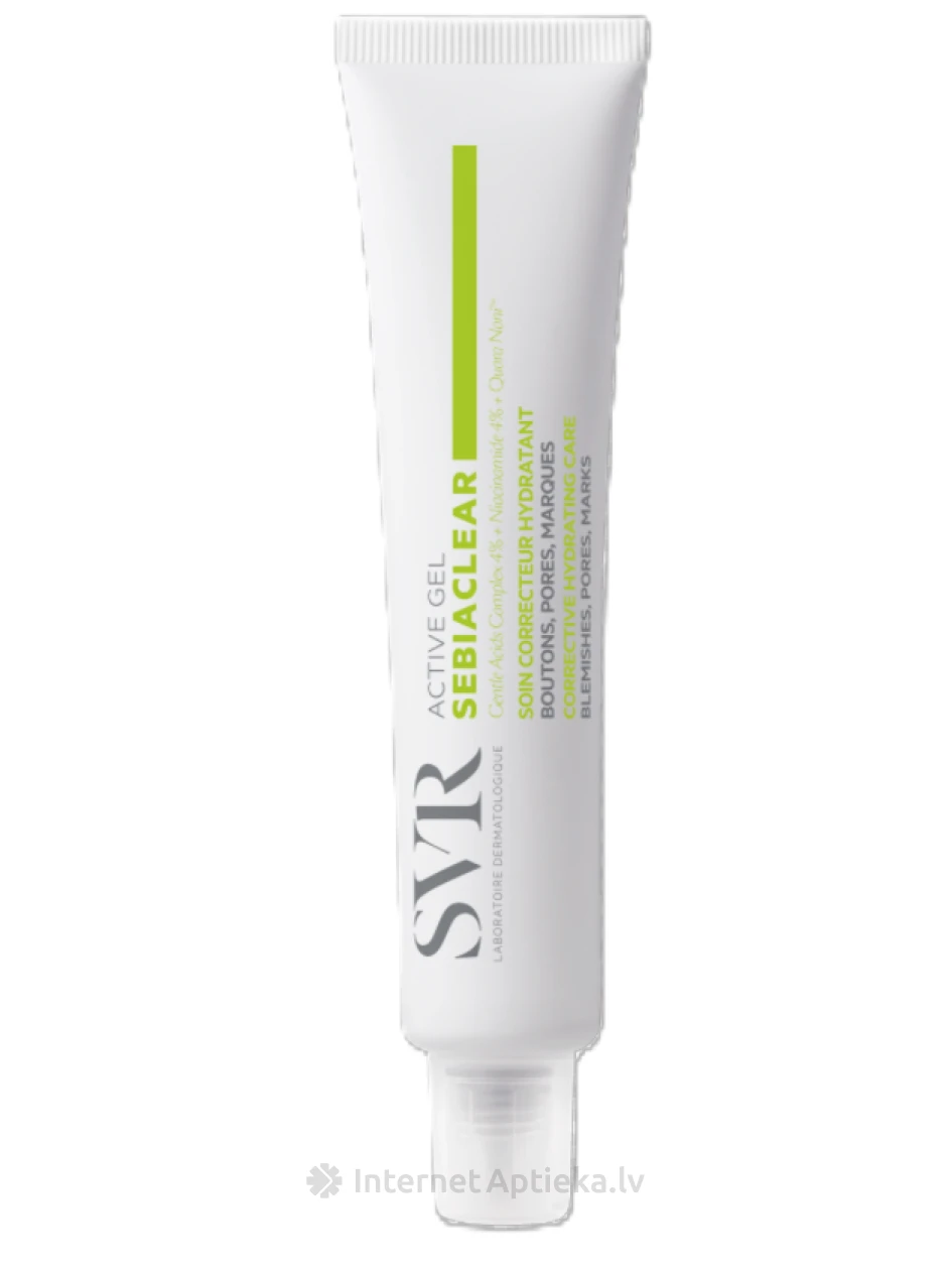SVR SEBIACLEAR ACTIVE GEL mitrinošs koriģējošs līdzeklis ādai ar nepilnībām, 40 ml | internetaptieka.lv
