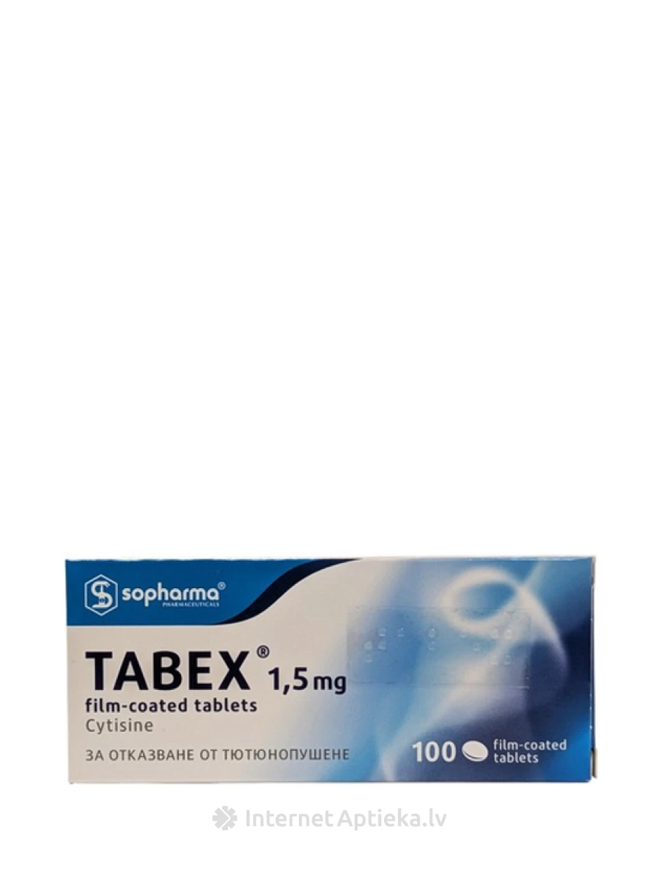 Tabex 1.5mg apvalkotās tabletes, 100 gb. | internetaptieka.lv