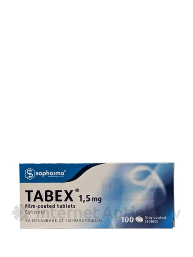 Tabex 1.5mg apvalkotās tabletes, 100 gb. | internetaptieka.lv