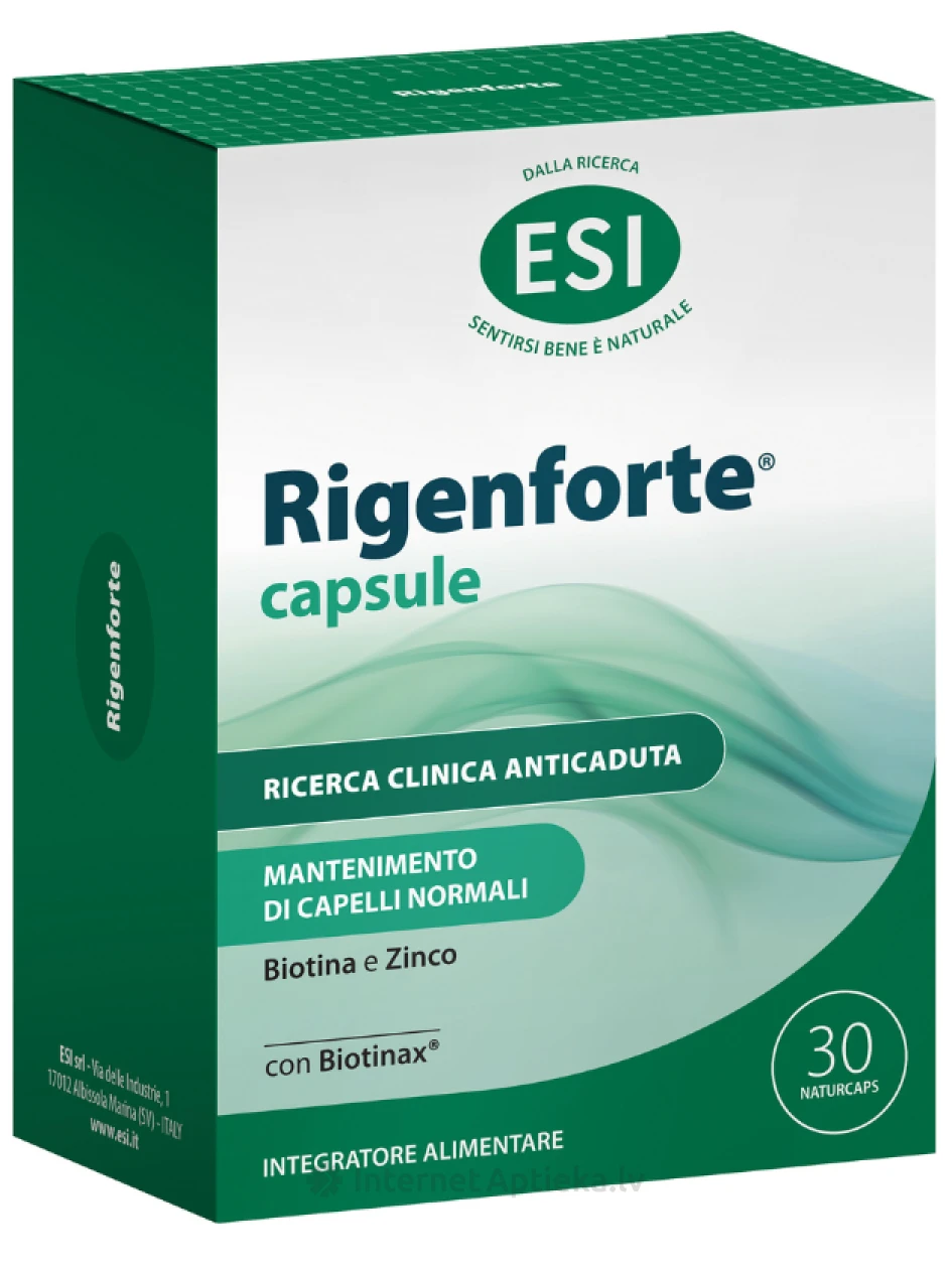 ESI Rigenforte (Zn, Se, L-metioniin, L-tsüstiin, biotiin, B6), 30 kapslit | internetaptieka.lv