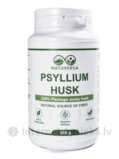 NATUVERSA PSYLLIUM HUSK Indijas ceļtekas sēklapvalki, 200 g | internetaptieka.lv