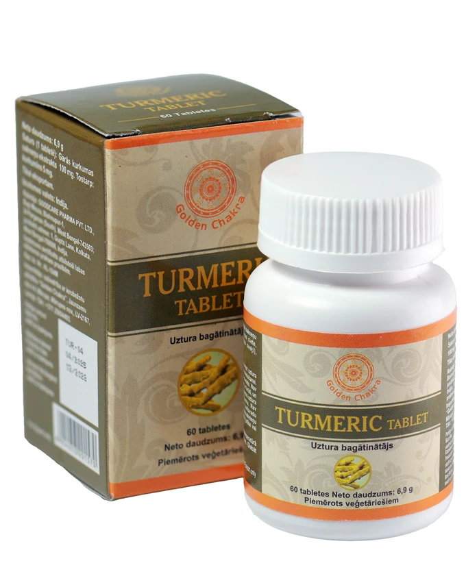 GOLDEN CHAKRA Turmeric tabletes, 60 gab.