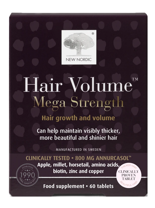 New Nordic Hair Volume Mega Strength tabletes, 60 gab.