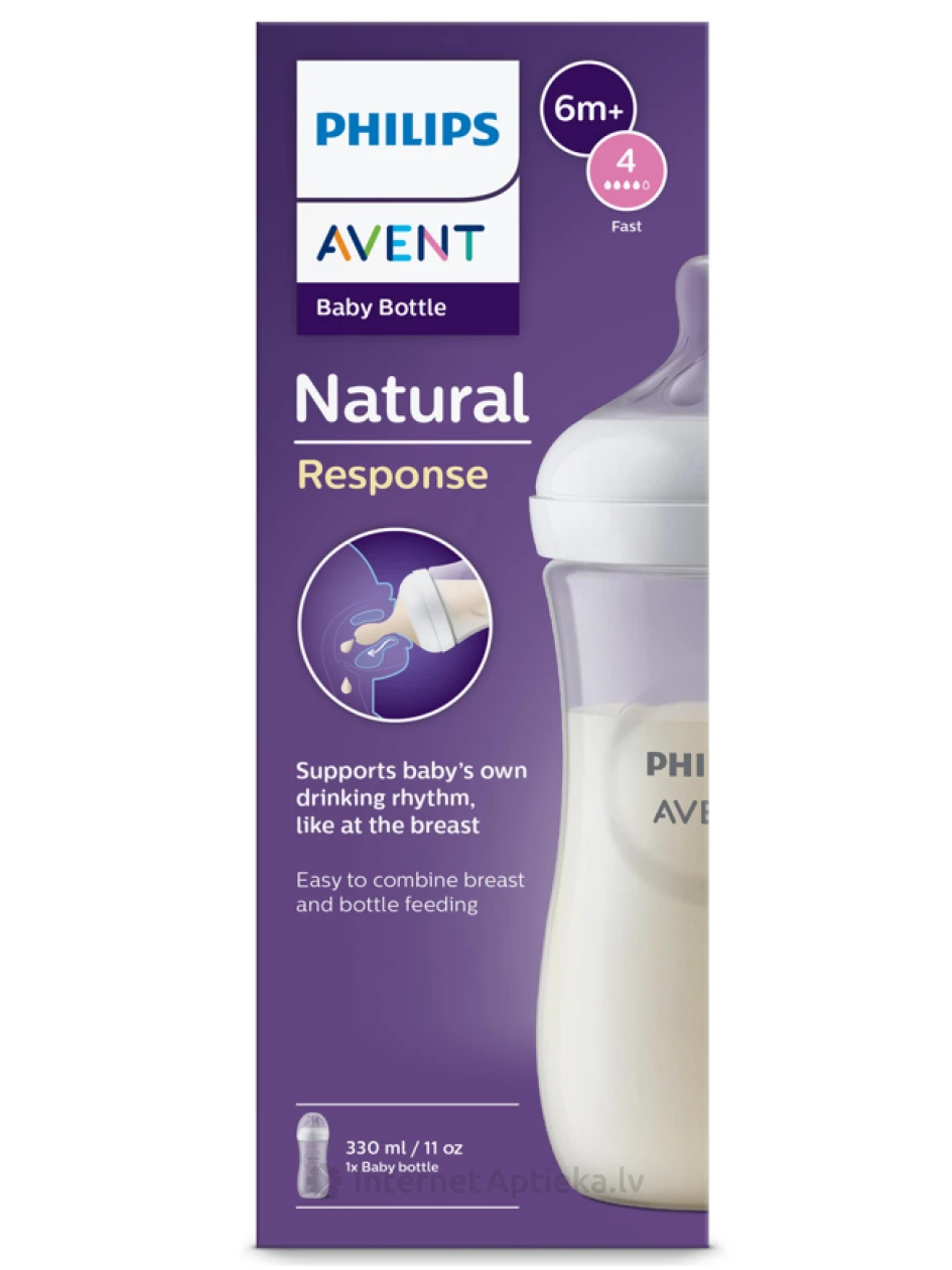 Philips Avent Pretkoliku pudelīte ar individuālo dzeršanas ritmu 6m+, 330 ml | internetaptieka.lv