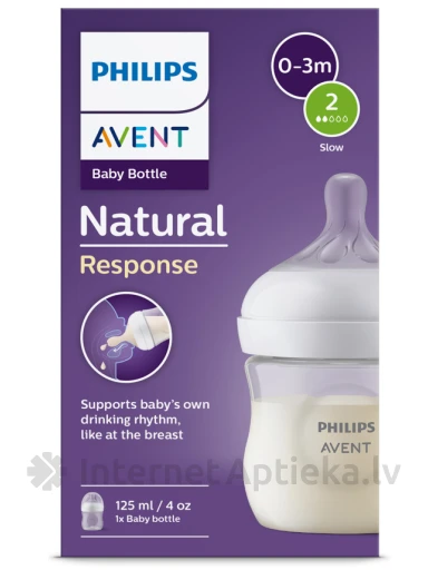 Philips Avent Pretkoliku pudelīte ar individuālo dzeršanas ritmu 0-3m, 125 ml | internetaptieka.lv
