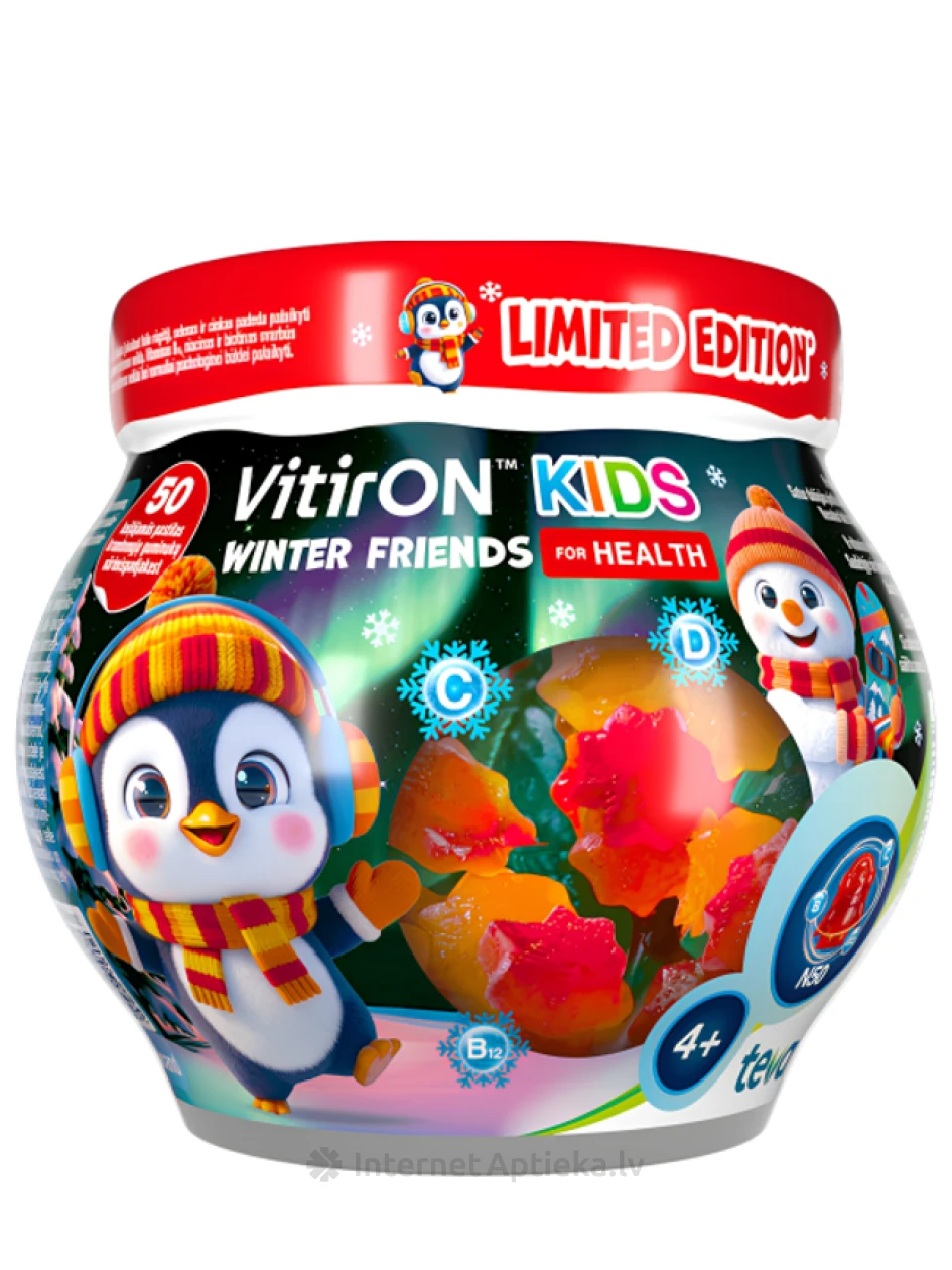 VitirON™ KIDS Winter Friends for Health kramtomųjų guminukų, 50 vnt | internetaptieka.lv