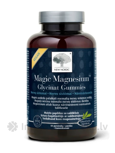 NewNordic Magic Magnesium™ Glycinat Gummies pastilas, 60 gb. | internetaptieka.lv