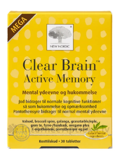 NewNordic Clear Brain™ Active Memory Mega tabletės, 30 vnt | internetaptieka.lv