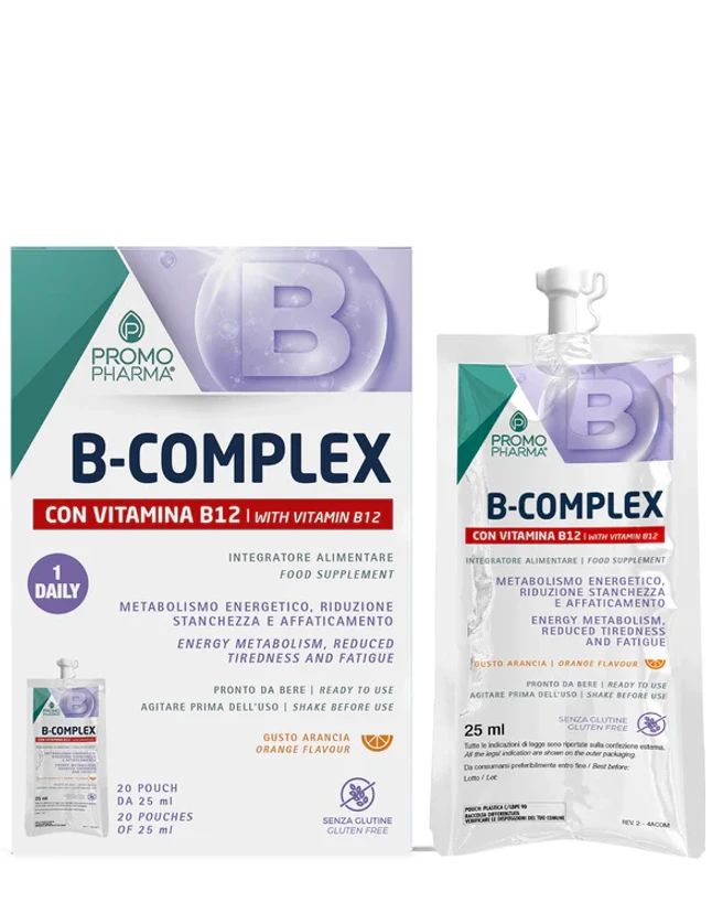 PROMOPHARMA B-Complex ar B12 vitamīnu, 20 paciņas x 25 ml