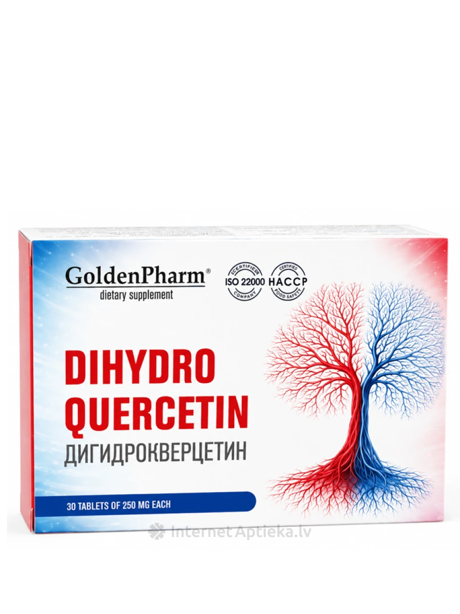 GoldenPharm Dihidrokvercetīns 250 mg tabletes, 30 gb. | internetaptieka.lv