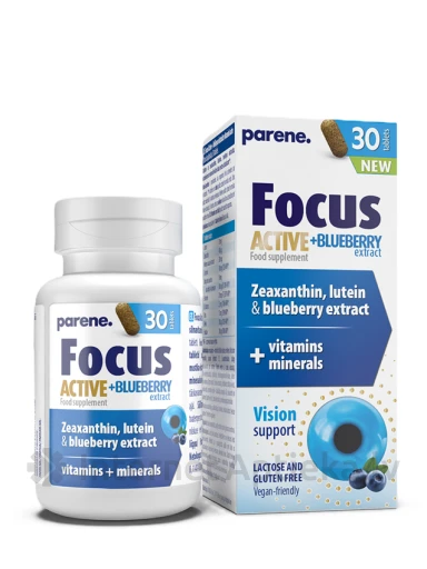 Parene Focus ACTIVE + BLUEBERRY extract tabletes, 30 gb. | internetaptieka.lv
