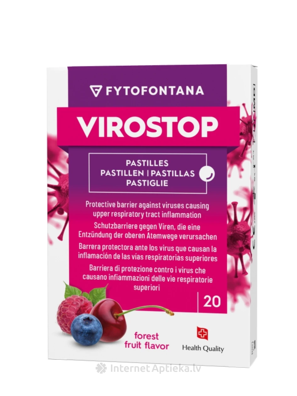 Fytofontana VIROSTOP пастилки с вкусом лесных ягод, 20 шт. | internetaptieka.lv