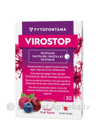 Fytofontana VIROSTOP пастилки с вкусом лесных ягод, 20 шт. | internetaptieka.lv