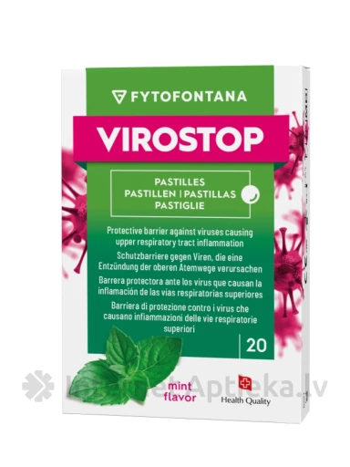 Fytofontana VIROSTOP пастилки с мятным вкусом, 20 шт. | internetaptieka.lv