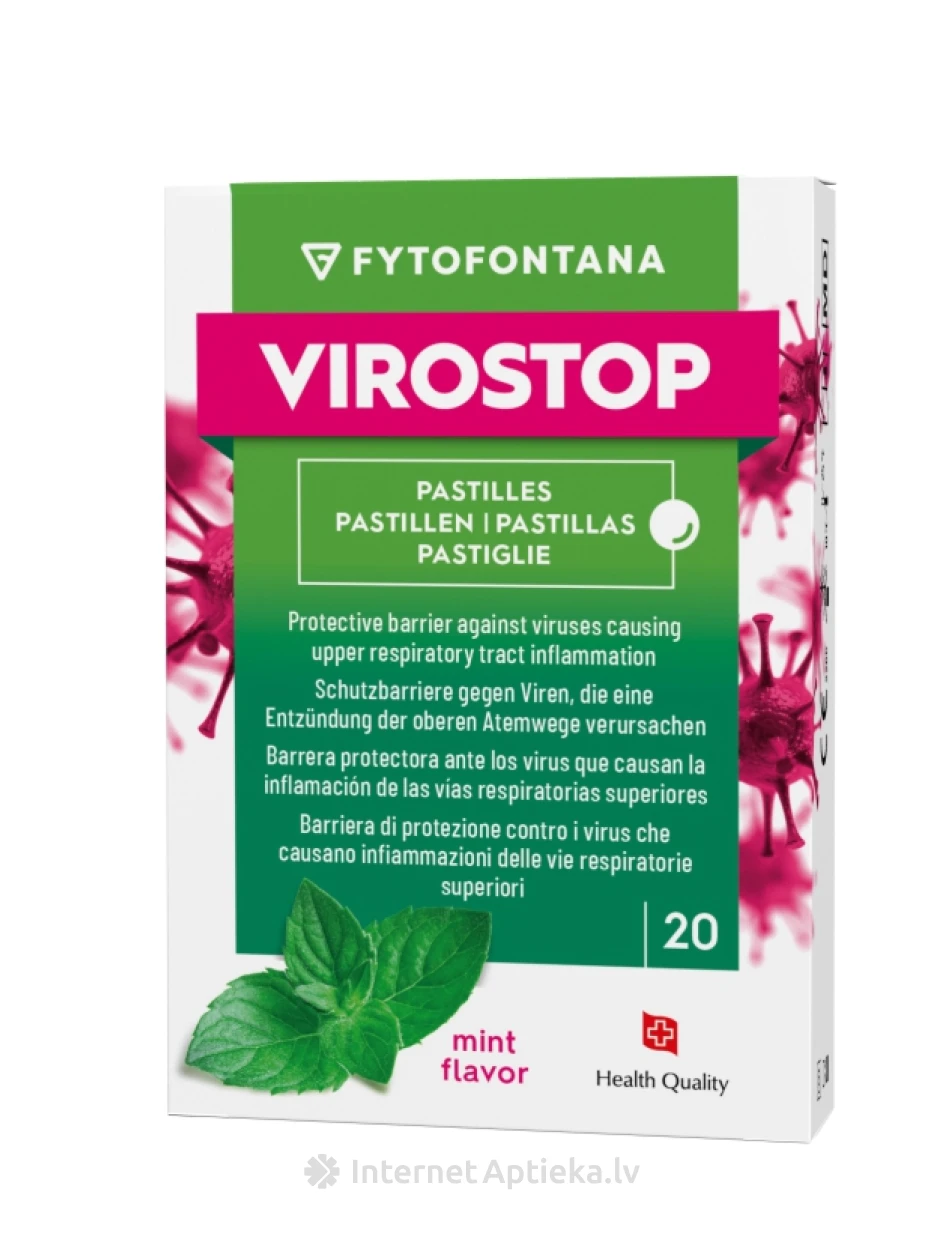 Fytofontana VIROSTOP пастилки с мятным вкусом, 20 шт. | internetaptieka.lv