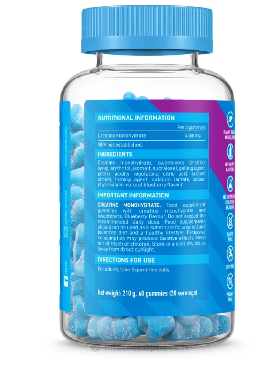 VPLab Creatine Monohydrate Gummies košļājamās pastilas, 60 gb. | internetaptieka.lv