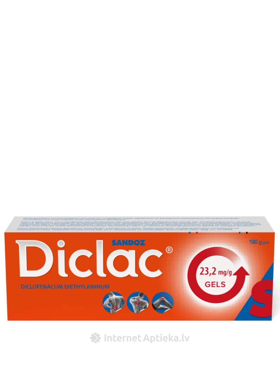Diclac 23,2 mg/g gelis, 180 g | internetaptieka.lv