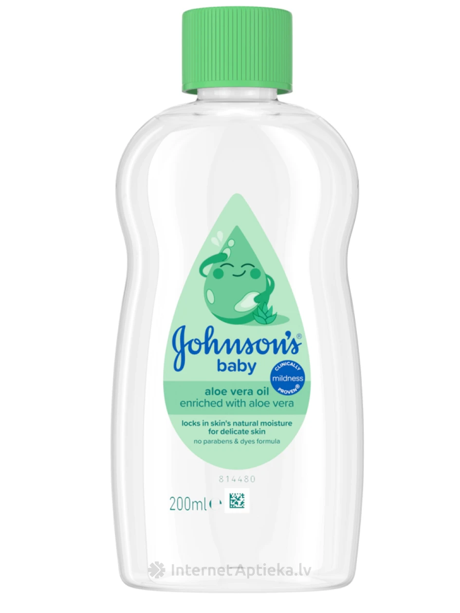 Johnson's Baby eļļa bērniem ar alvejas ekstraktu, 200 ml | internetaptieka.lv