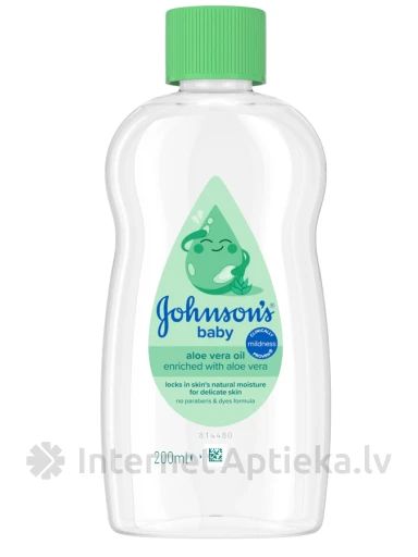 Johnson's Baby õli lastele aaloe ekstraktiga, 200 ml | internetaptieka.lv