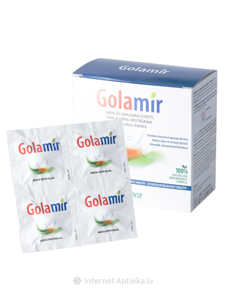 GOLAMIR растворимые в ротовой полости, 20 таблеток | internetaptieka.lv