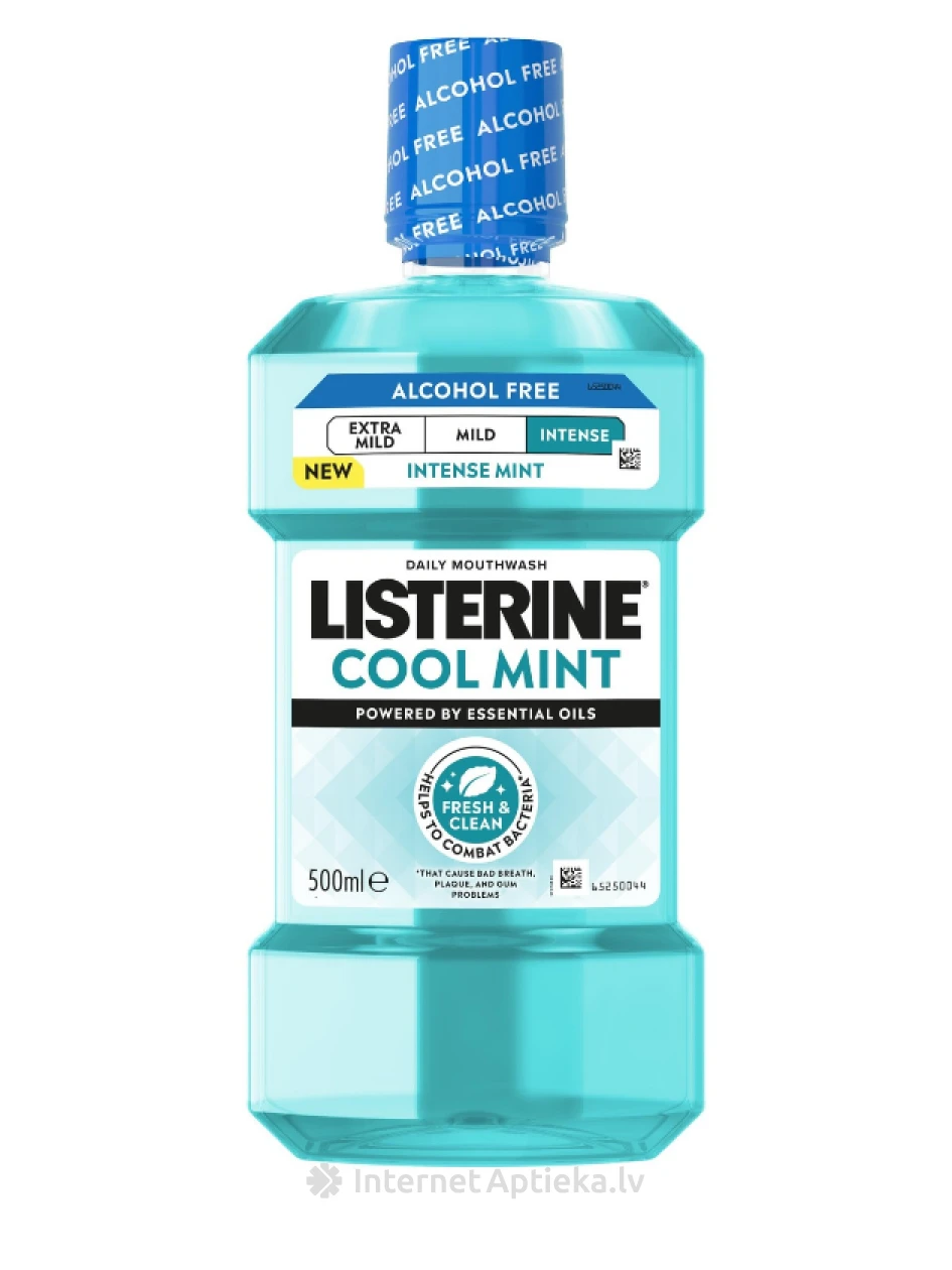 LISTERINE burnos skalavimo skystis COOLMINT INTENSE be alkoholio, 500 ml | internetaptieka.lv