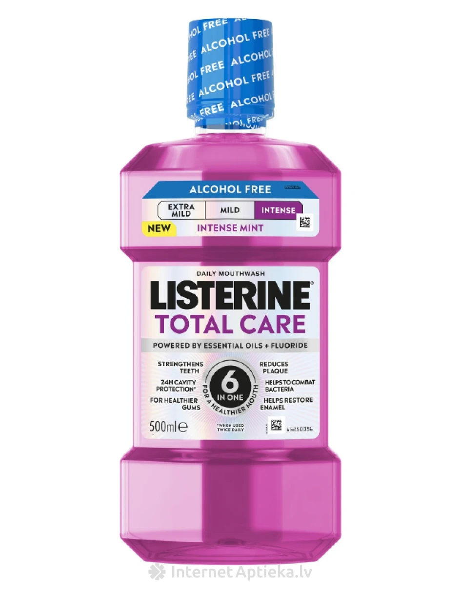 LISTERINE mutes skalojamais līdzeklis TOTAL CARE INTENSE bez alkohola, 500 ml | internetaptieka.lv