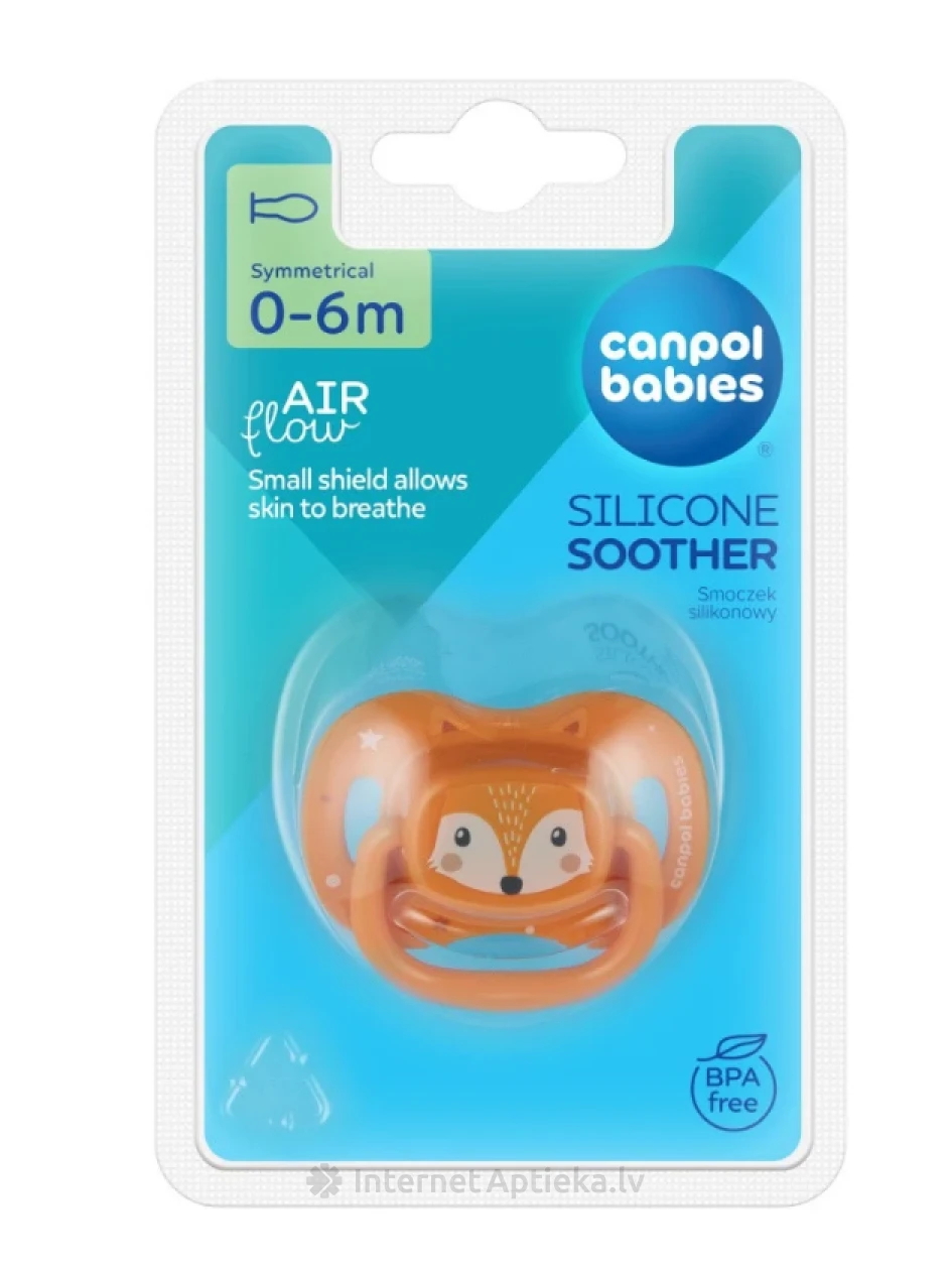 CANPOL babies silikoninis čiulptukas oranžinis, 0-6 mėnesiai | internetaptieka.lv