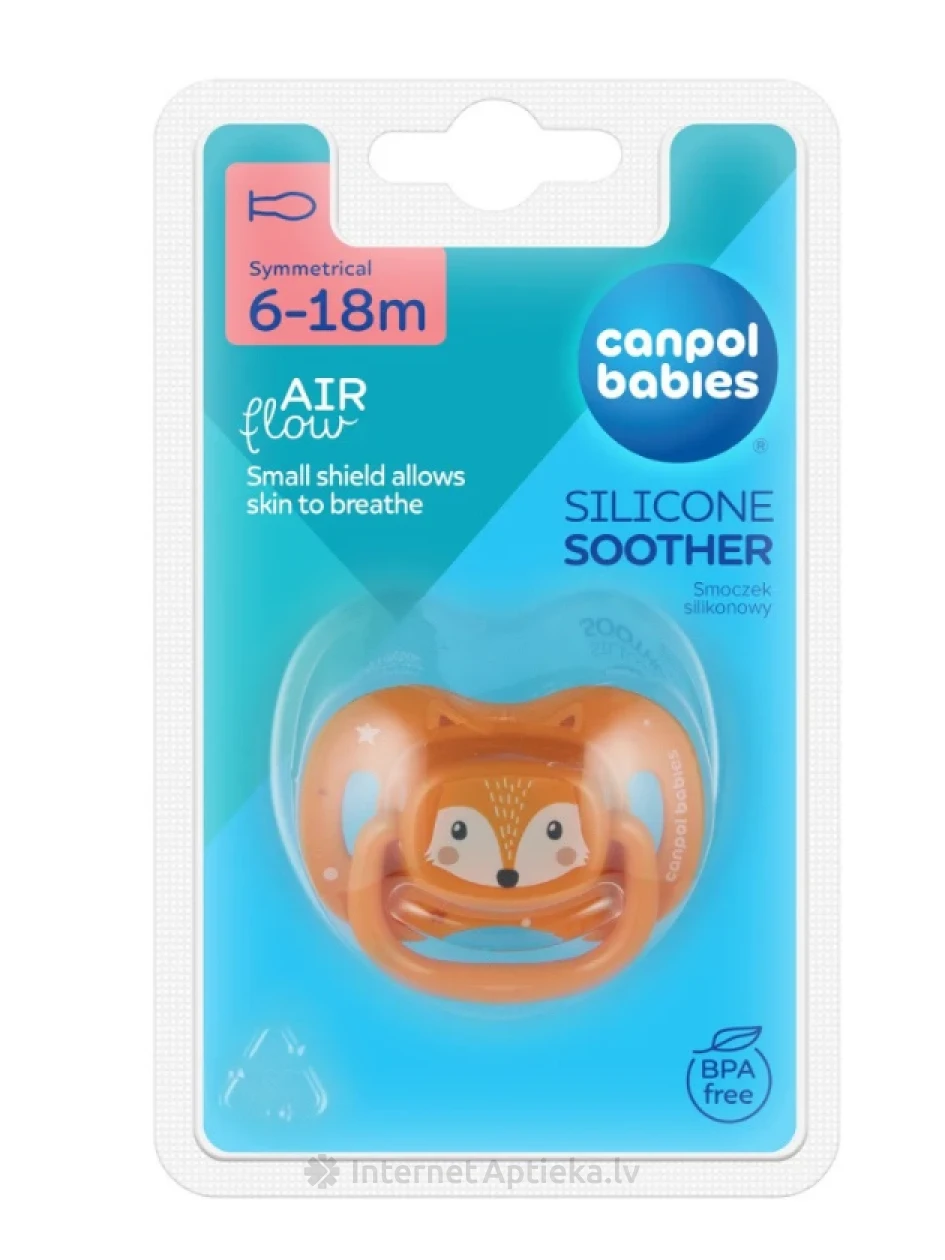 CANPOL babies silikoninis čiulptukas oranžinis, 6-18 mėnesių | internetaptieka.lv