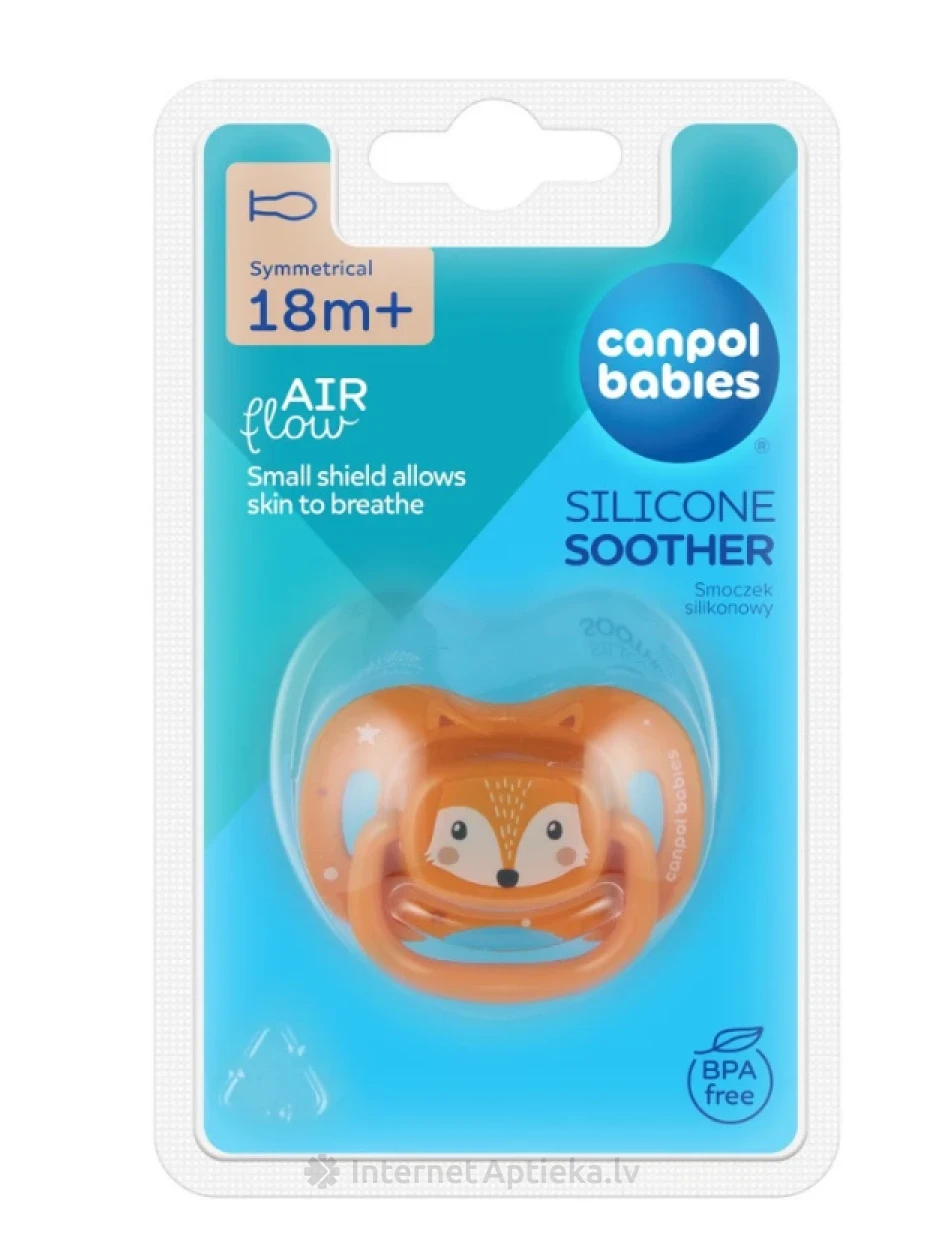 CANPOL babies silikono čiulptukas oranžinis, 18+ mėnesių | internetaptieka.lv