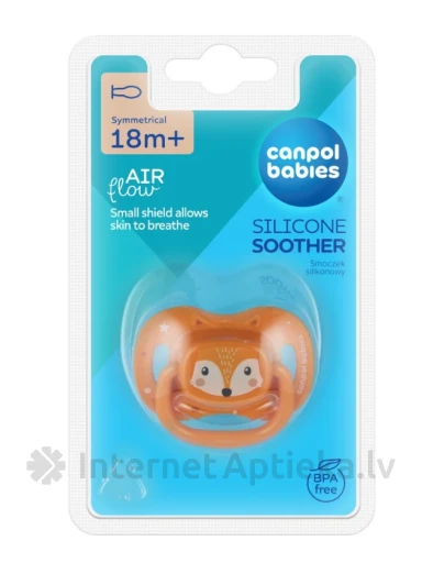 CANPOL babies silikono čiulptukas oranžinis, 18+ mėnesių | internetaptieka.lv