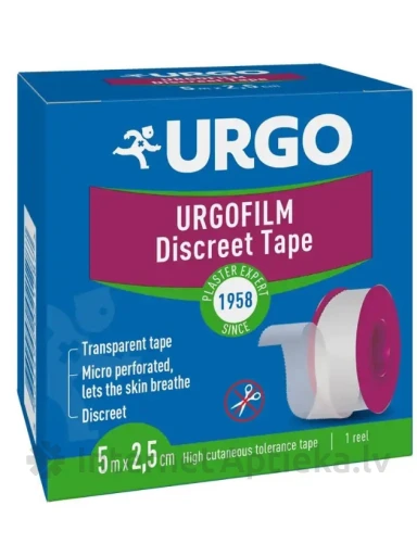 Urgo Film прозрачный пластырь 5 м х 2.5 см, 1 шт. | internetaptieka.lv