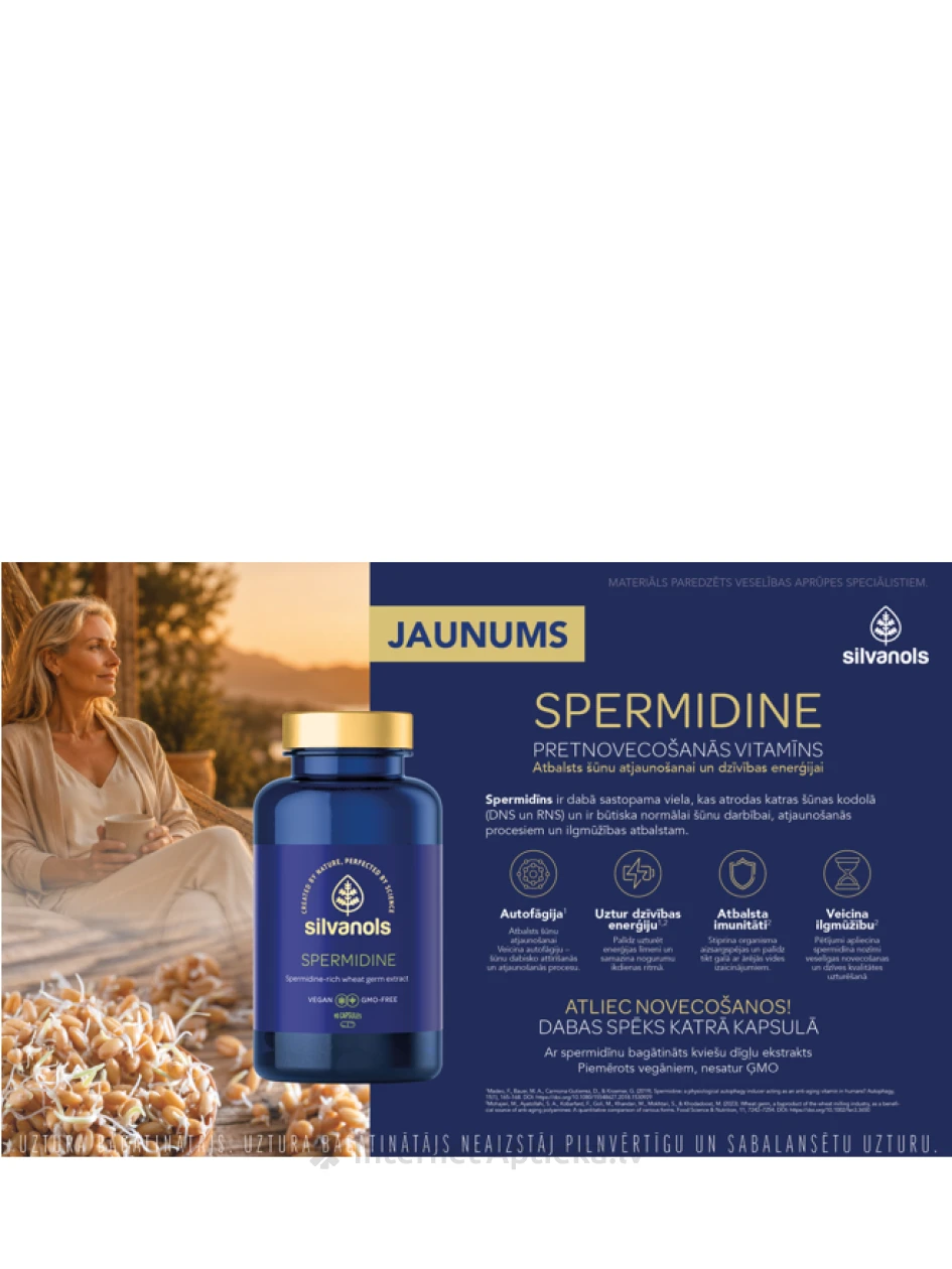 Silvanols SPERMIDINE kapslid, 90 tk | internetaptieka.lv