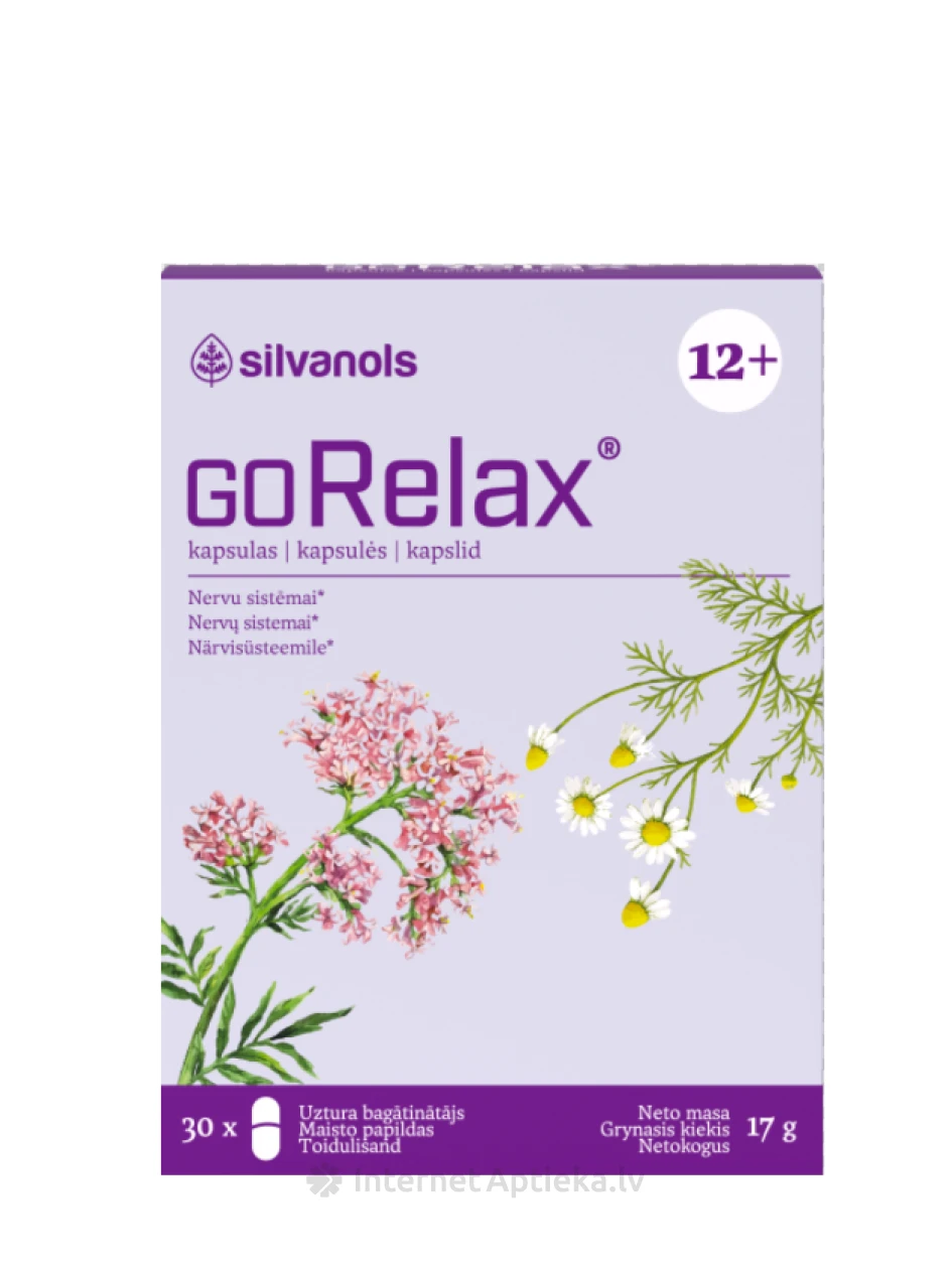 Silvanols GORELAX kapsulas, 30 gb. | internetaptieka.lv